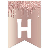 Happy Bithday - Rose Gold Blush Glitzer Tropfen Wimpelkette (Zweite Fahne)