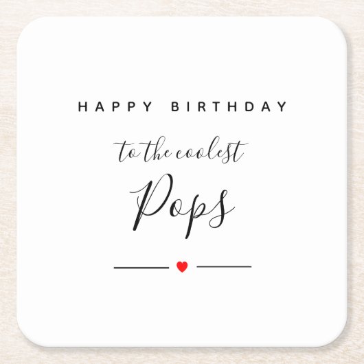 happy bithday to coolest pops rechteckiger pappuntersetzer (Vorderseite)