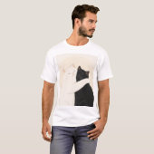 Happy Black and White Cat Hug T-Shirt (Vorne ganz)