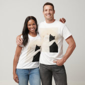 Happy Black and White Cat Hug T-Shirt (Unisex)
