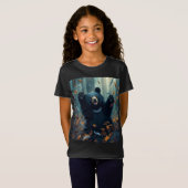 Happy Black Bar Tossing Blätter T-Shirt (Vorne ganz)