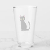 Happy Black Cat Cartoon Glas (Rückseite)