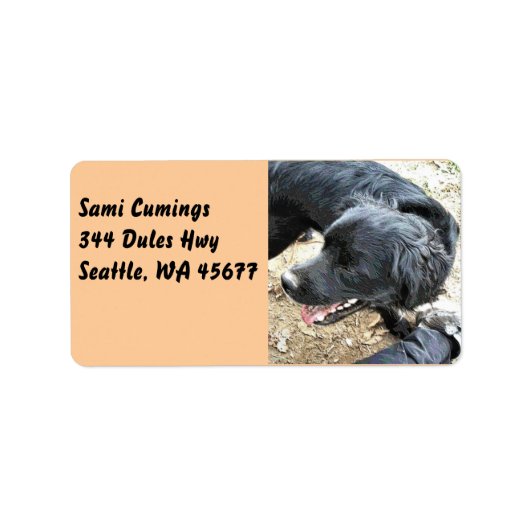 Happy Black Cocker Spaniel Adressaufkleber (Vorne)