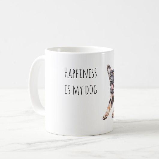 Happy Black Cream Dog  Kaffeetasse (Vorderseite Links)