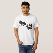 Happy Black Front Print T-Shirt (Vorne ganz)