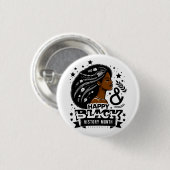 Happy Black History Month African Map Graphic Button (Vorne & Hinten)