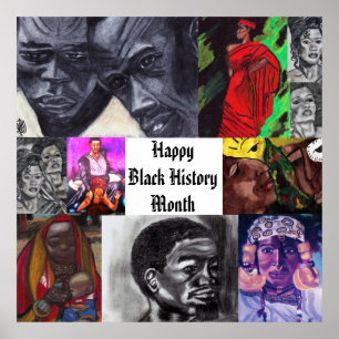 HAPPY BLACK HISTORY MONTH COLLAGE Poster