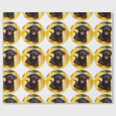 Happy Black Lab Puppy on Slide Fun Gift Wrap Geschenkpapier (Flach)