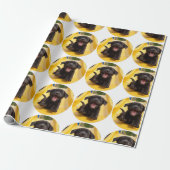 Happy Black Lab Puppy on Slide Fun Gift Wrap Geschenkpapier (Ungerollt)