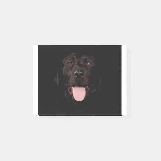 Happy Black Labrador Hund Post-it Klebezettel (Vorderseite)