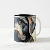 Happy Black Labrador Retriever Zweifarbige Tasse (VorderseiteRechts)