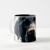 Happy Black Labrador Retriever Zweifarbige Tasse (Vorderseite Links)