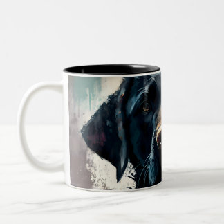 Happy Black Labrador Retriever Zweifarbige Tasse