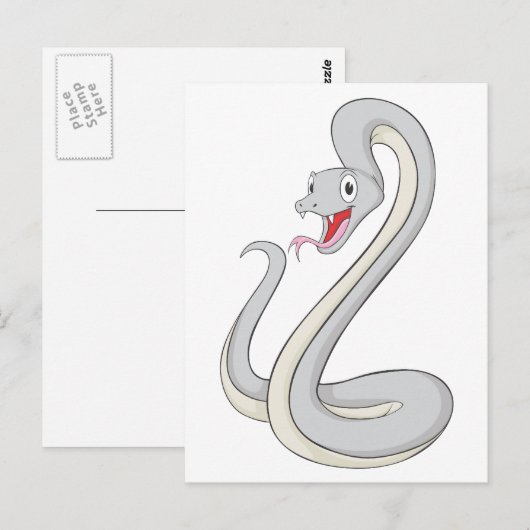 Happy Black Mamba Snake Postkarte (Vorne/Hinten)