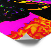 Happy Black Poodle Portrait Poster (Ecke)