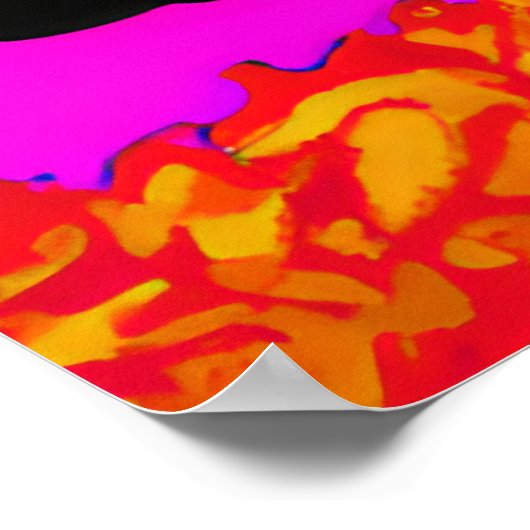 Happy Black Poodle Portrait Poster (Ecke)