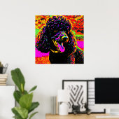 Happy Black Poodle Portrait Poster (Heimbüro)