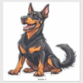 Happy Black und Tan Dog Aufkleber (Blatt)