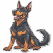 Happy Black und Tan Dog Aufkleber (Vorderseite)