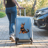 Happy Black und Tan Dog Aufkleber (Koffer Insitu)