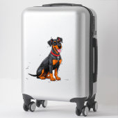 Happy Black und Tan Dog Aufkleber (Koffer)
