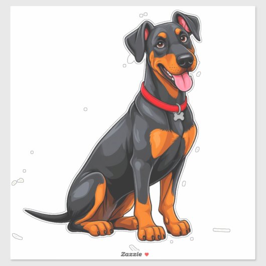 Happy Black und Tan Dog Aufkleber (Blatt)