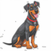 Happy Black und Tan Dog Aufkleber (Vorderseite)