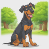 Happy Black und Tan Dog Aufkleber (Vorderseite)