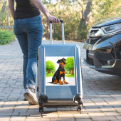 Happy Black und Tan Dog Aufkleber (Koffer Insitu)