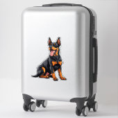 Happy Black und Tan Dog Aufkleber (Koffer)