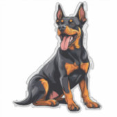 Happy Black und Tan Dog Aufkleber (Vorderseite)