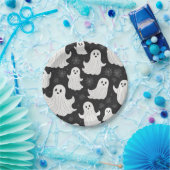 Happy Black & White Halloween Ghost Pappteller (Party)