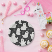 Happy Black & White Halloween Ghost Pappteller (Party)