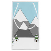 Happy Blackbird im Winter Landschaft singen Kleine Geschenktüte (Rückseite)