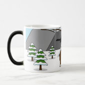 Happy Blackbird im Winter Landschaft singen Verwandlungstasse (Links)