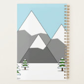 Happy Blackbird Singing in Winter Landscape Planer (Rückseite)