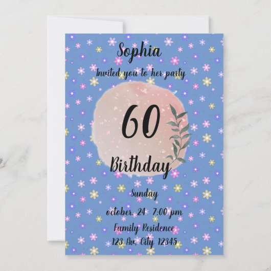 Happy blooming flower einladung (Rückseite)