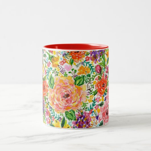 Happy Blooms Zweifarbige Tasse (Mittel)