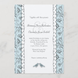 Happy Blue Birds Wedle Doodle Trendy Budget Einladung