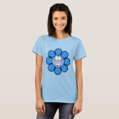 Happy Blue Blume T - Shirt (Vorne ganz)