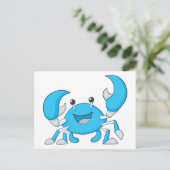 Happy Blue Crab Postkarte (Stehend Vorderseite)
