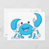 Happy Blue Crab Postkarte (Vorne/Hinten)