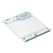Happy Blue Dots Baby Boy Notepad Dusche Gefallen Notizblock (angewinkelt)