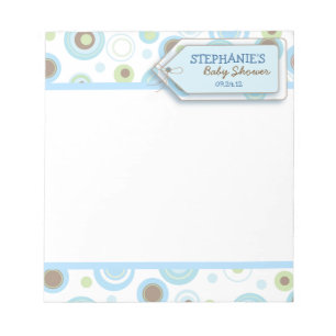 Happy Blue Dots Baby Boy Notepad Dusche Gefallen Notizblock