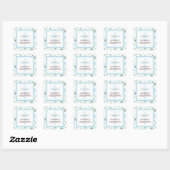 Happy Blue Dots Cross Christening Taufen Sticker (Blatt)
