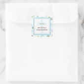 Happy Blue Dots Cross Christening Taufen Sticker (Tasche)