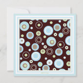 Happy Blue Dots Twin Boy Baby Dusche Einladung (Rückseite)