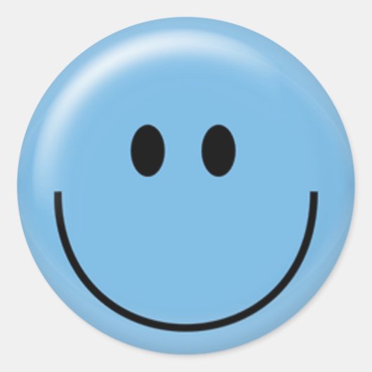 Happy blue face runder aufkleber (Vorderseite)