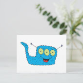 Happy-Blue-Goofy-Monster Postkarte (Stehend Vorderseite)