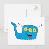 Happy-Blue-Goofy-Monster Postkarte (Vorne/Hinten)